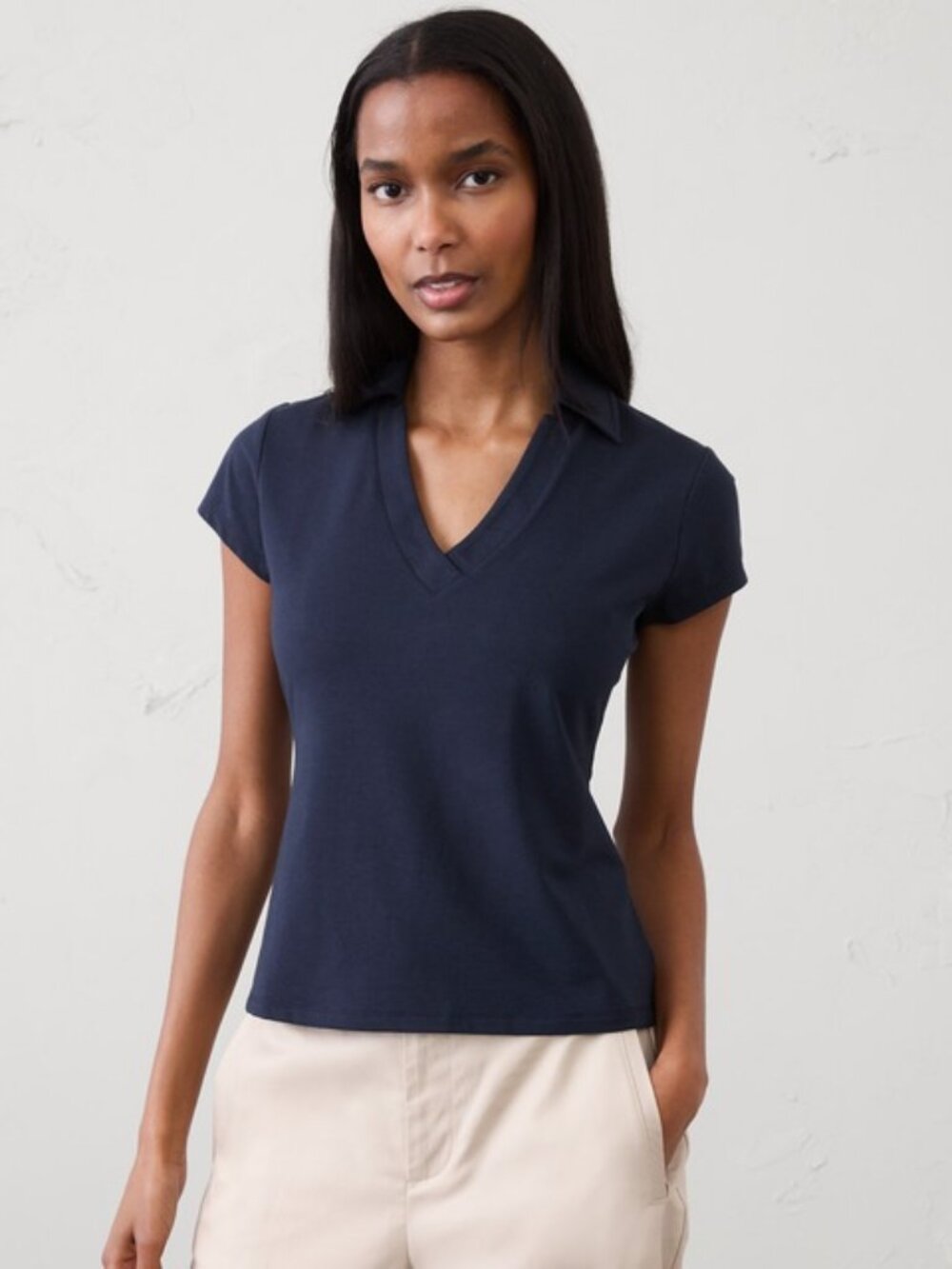 Banana Republic Soft Stretch Polo Navy